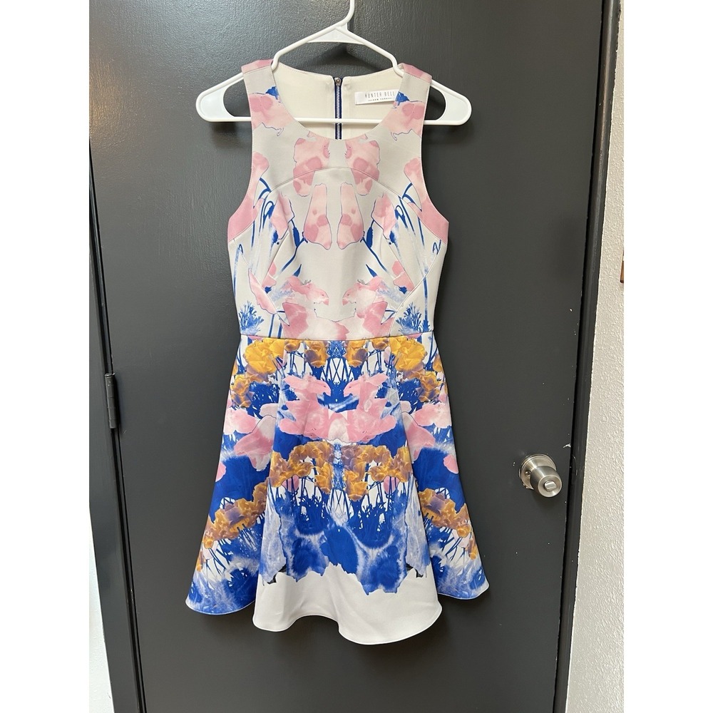 Hunter Bell New York Multicolor Watercolor Blooms Dive Dress Size 4